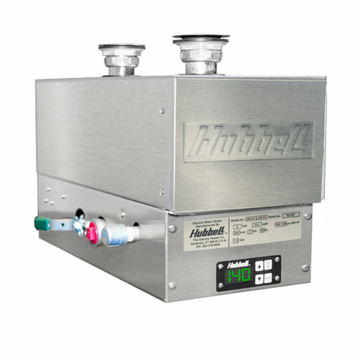 Stainless steel Hubbell electric water heater, a top pick for sink heater solutions.