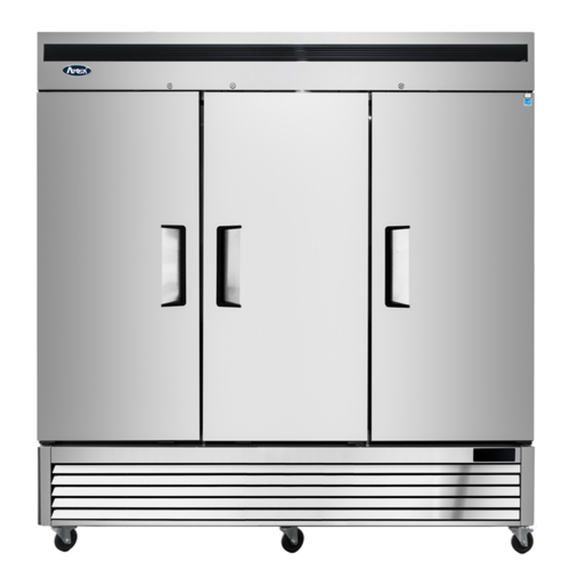 Atosa MBF8508GR 81.9-Inch 3-Door Solid Reach-In Commercial Refrigerator
