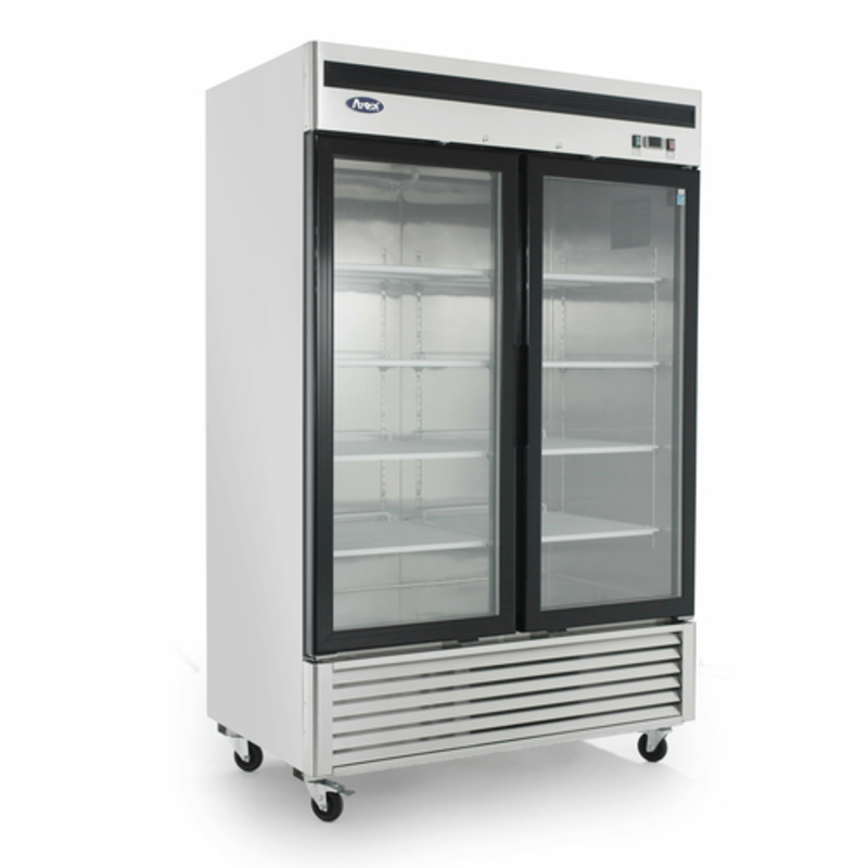 Atosa MCF8707GR 54-Inch Two-Section Glass Door Merchandiser Refrigerator