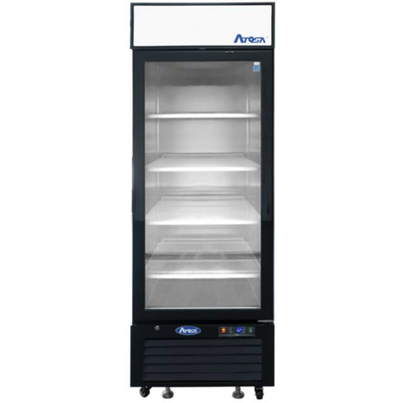 Atosa 27-Inch Black Glass Door Display Refrigerator - 19.4 Cu. Ft. (MCF8722GR)
