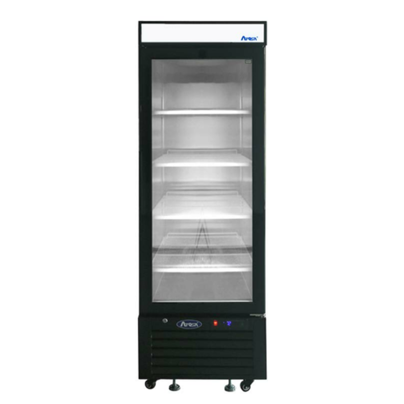 Atosa MCF8726GR 24-Inch Single Glass Door Merchandising Refrigerator in Black Steel