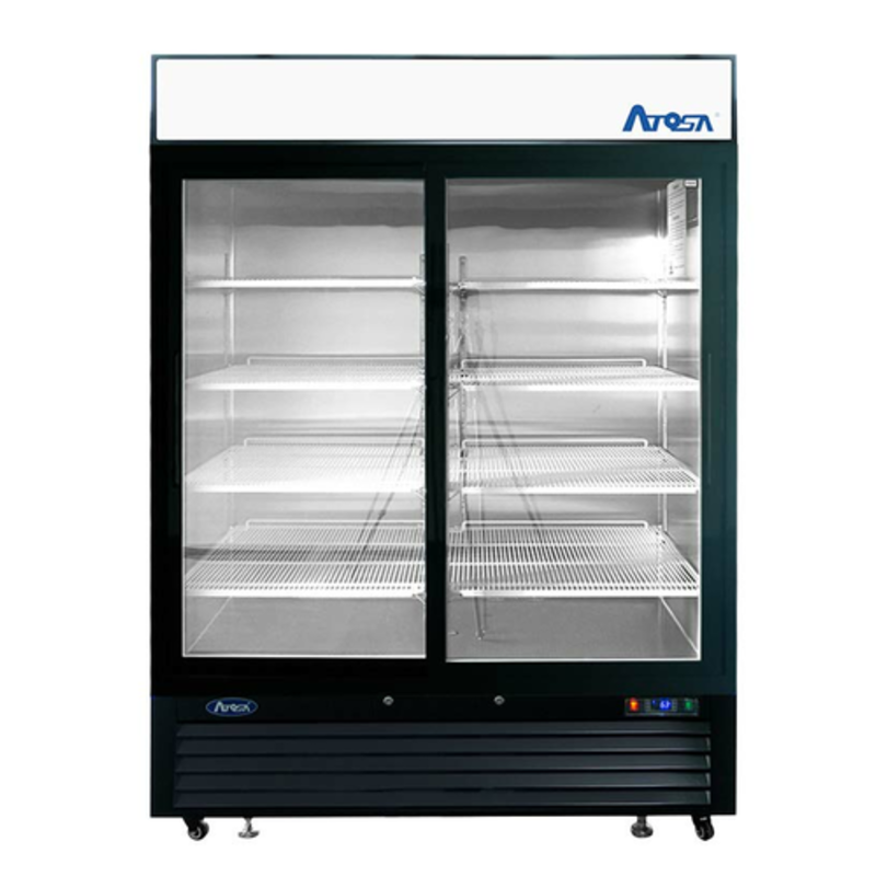 Atosa MCF8727GR 54.4-Inch Double Sliding Glass Door Commercial Merchandiser Refrigerator