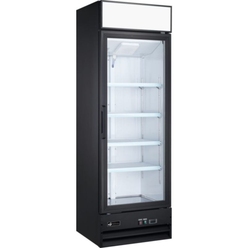 EFI C1-25GDVCX 25.6-Inch Black Single Glass Door Display Refrigerator