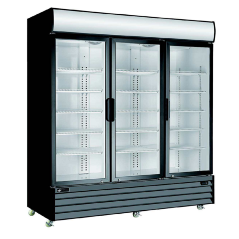 EFI C3-68GD 68-Inch Black 3-Door Glass Merchandiser Refrigerator