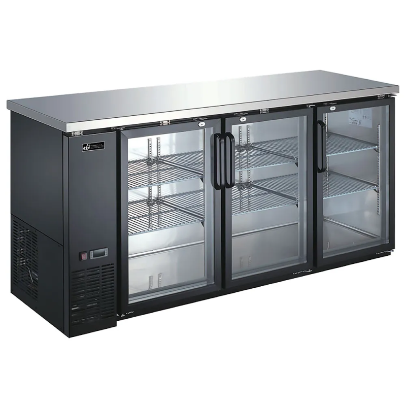 EFI 72.5-Inch Sliding Glass Door Commercial Back Bar Cooler - CBBGDS3-72CC