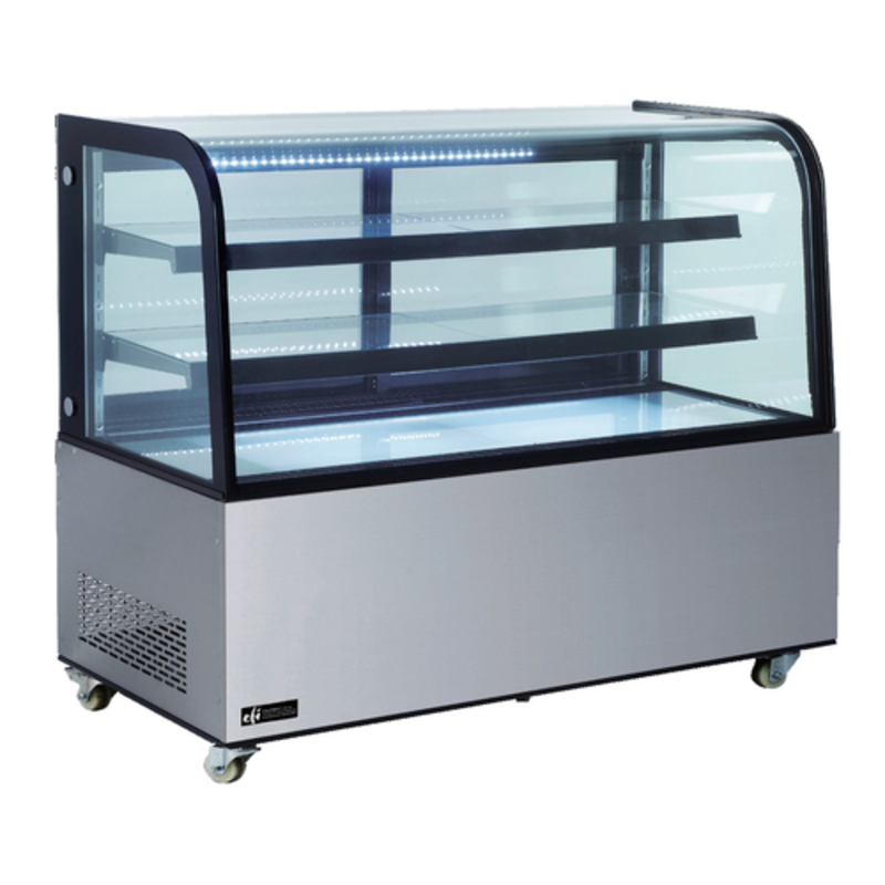 EFI CGCM-6048 59.6" Curved Glass Refrigerated Bakery Display Case - 17.7 Cu. Ft.