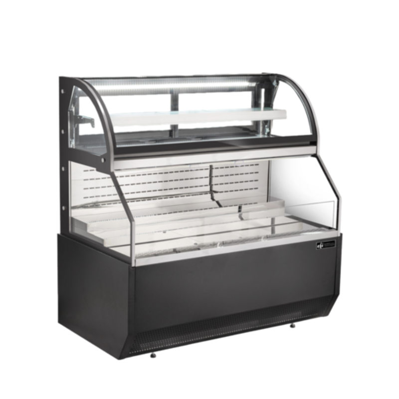 EFI CGOCM-7261 70.8" Dual-Zone Curved Glass Refrigerated Merchandiser