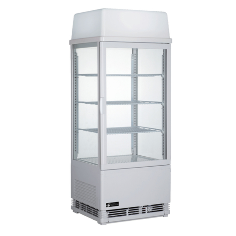 EFI CGSM-1742-W-L 16.9-Inch Square Glass White Refrigerated Display Case