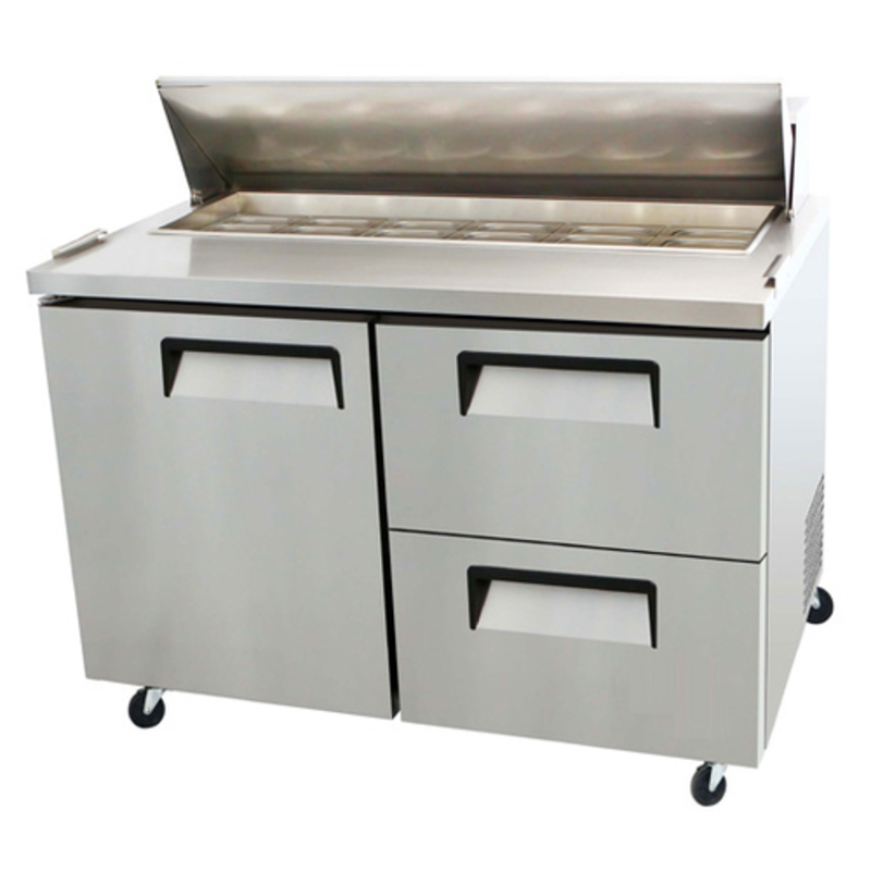 EFI CSDW2-48VC 48.2-Inch Refrigerated Sandwich and Salad Prep Table with Door and Drawers
