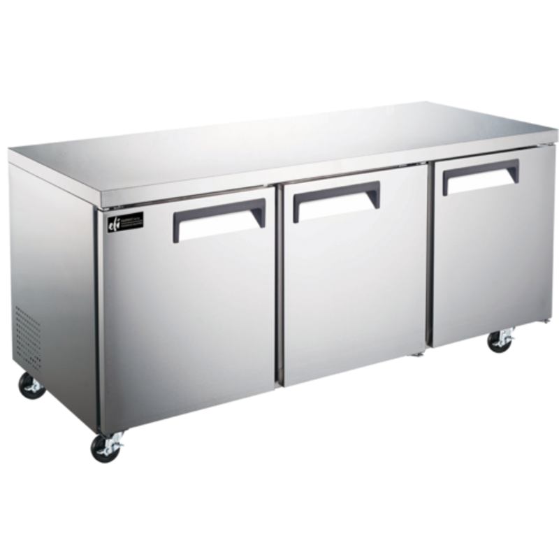 EFI CUDR3-72VCX 72-Inch Three-Door Undercounter Commercial Refrigerator