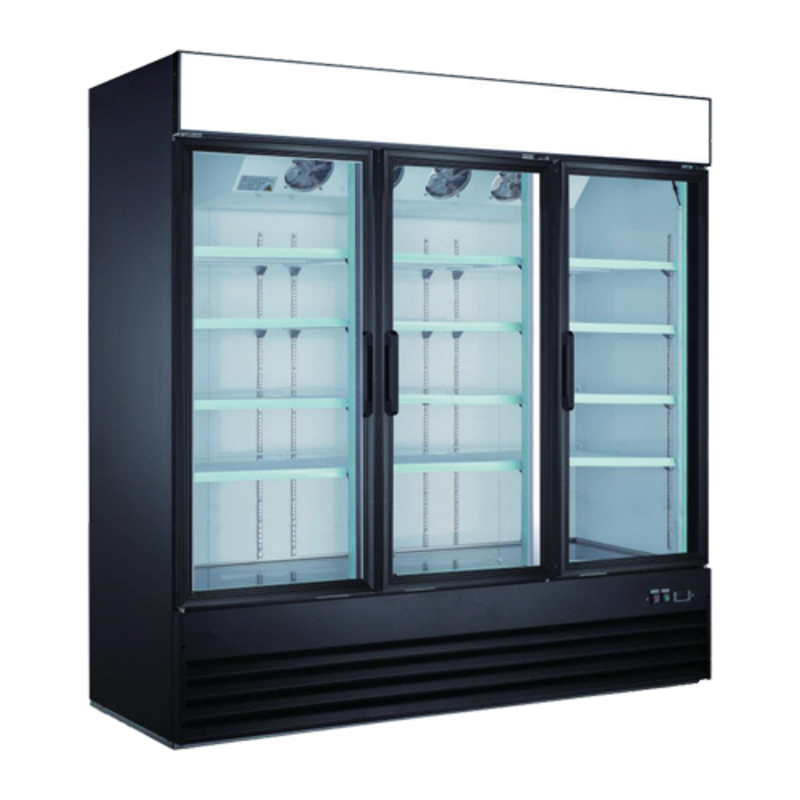 EFI F3-78GDVCX 78.3-Inch X-LINE 3-Glass Door Commercial Display Freezer - Black