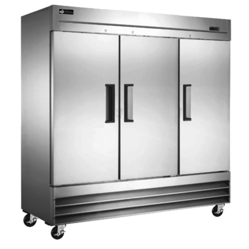 EFI F3-82VCX 81-Inch 3-Door Solid Reach-In Commercial Freezer, 72 Cu. Ft.