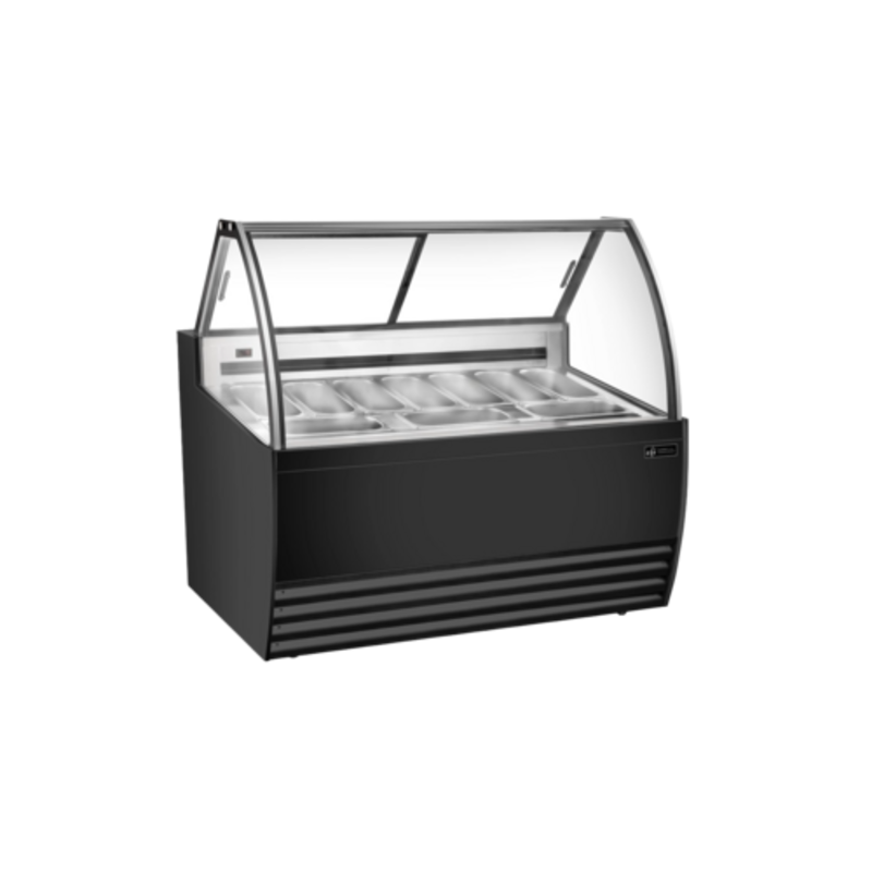 EFI FIGCB-5652 55.4" Curved Glass Black Gelato Merchandiser