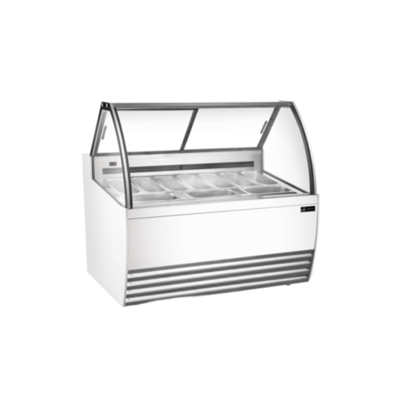 EFI FIGCW-5652 55.4-Inch White Curved Glass Gelato Merchandiser