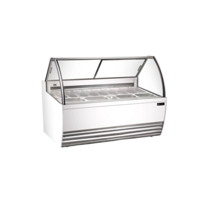 EFI FIGCW-7052 69.4-Inch White Curved Glass Gelato Merchandiser