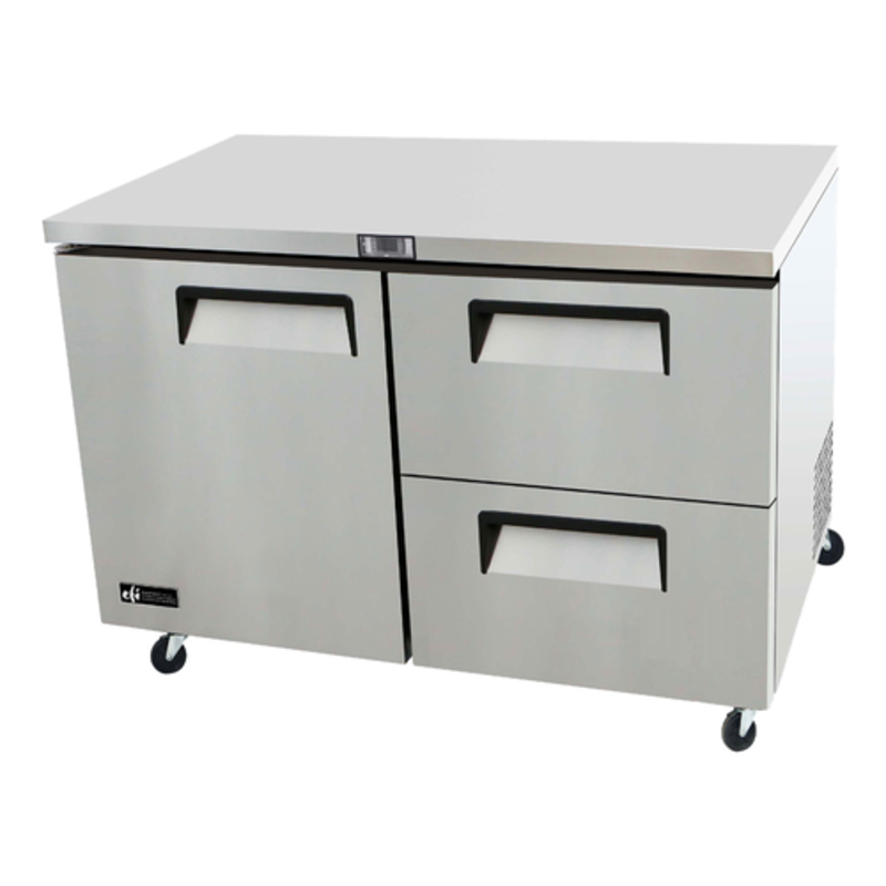 EFI Versa-Chill FUDW2-48VC 48" Two-Section Undercounter Freezer with Door and Drawers