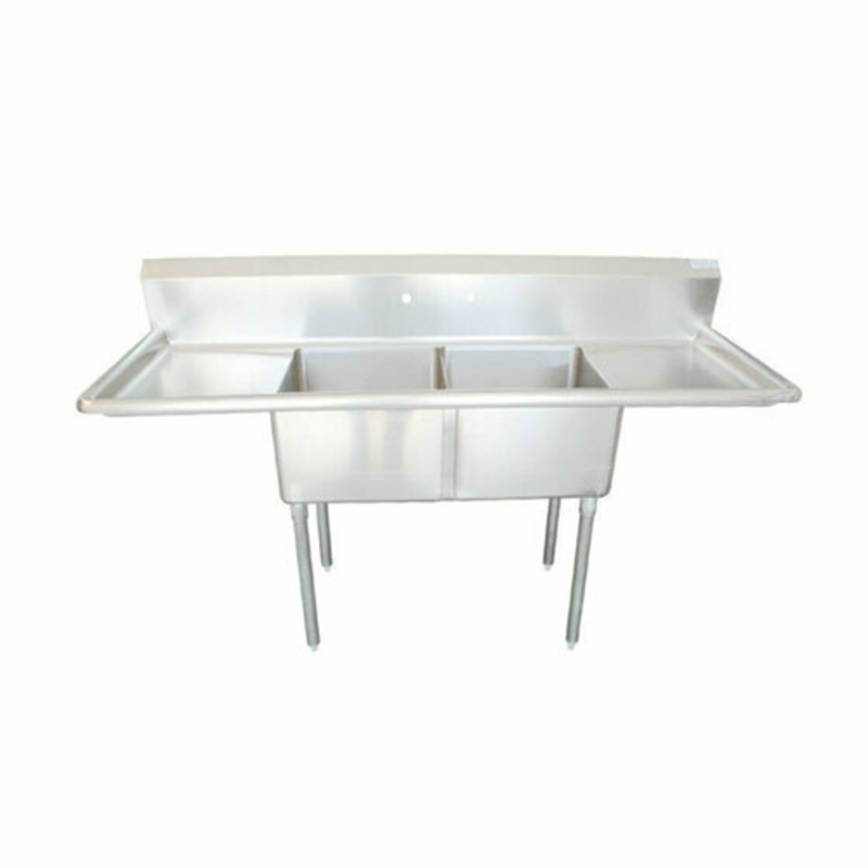 EFI SI818-2BC 72-Inch Dual Compartment Commercial Sink with Drainboards