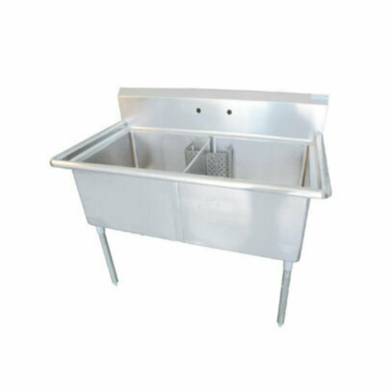 EFI SI818-2N 41-Inch Stainless Steel Dual-Bowl Commercial Prep Sink