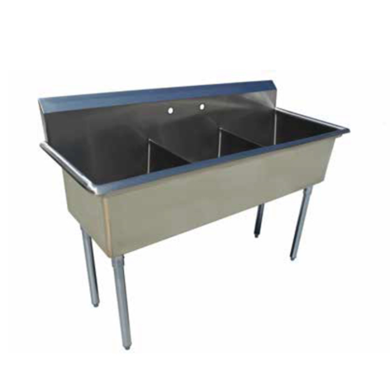 EFI SI818-3NC-E 57" Commercial 3-Compartment Stainless Steel Sink