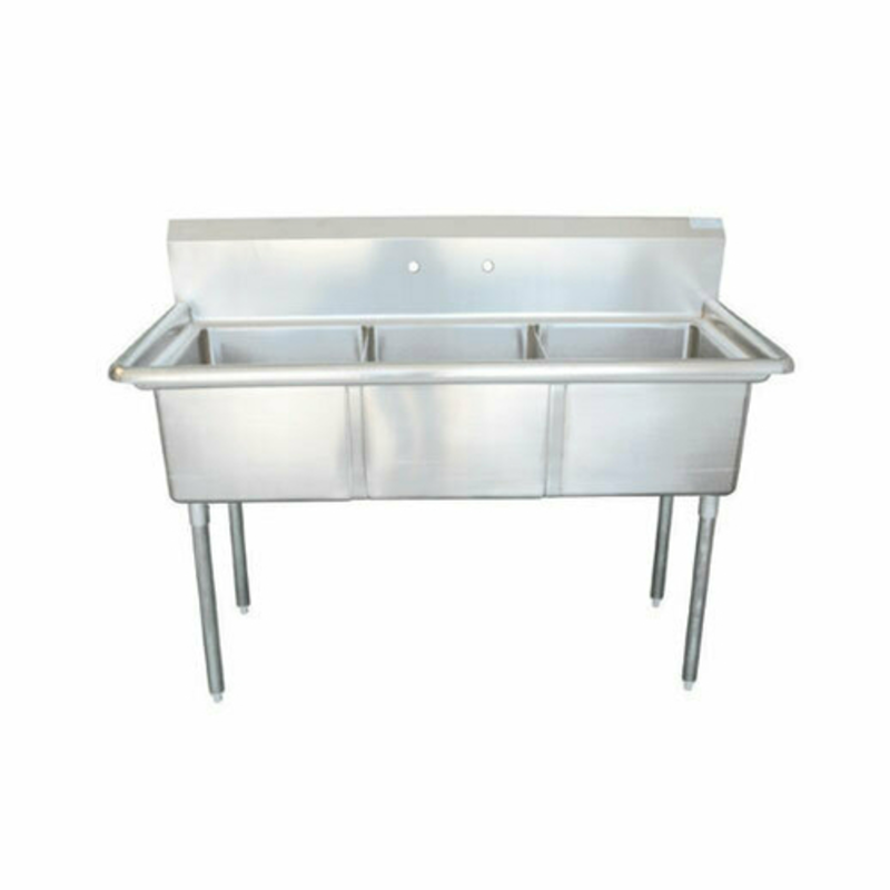EFI SI818-3N 59-Inch Commercial Three-Compartment Prep Sink