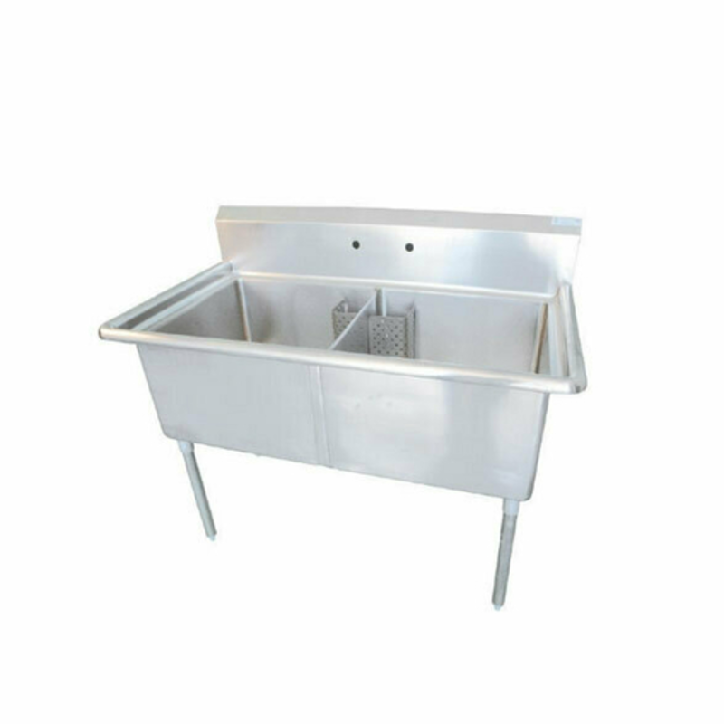 EFI SI824-2N 54.5-Inch Type 304 Stainless Steel Two-Compartment Commercial Sink