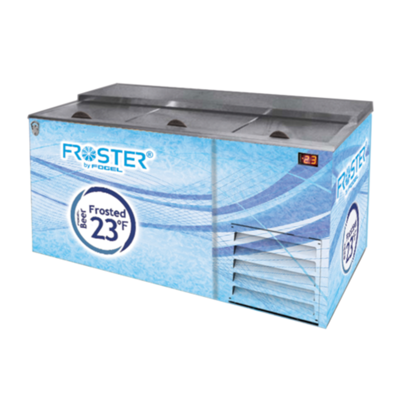 Fogel FROSTER-B-65-HCB 66-Inch Underbar Beer Froster and Bottle Cooler with 3 Sliding Doors