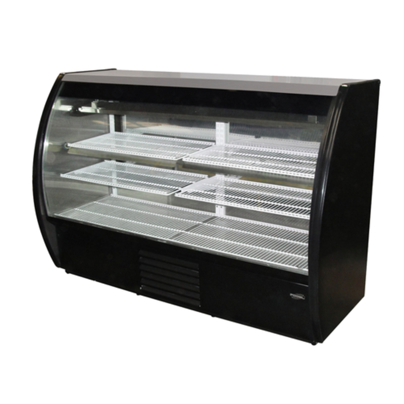 Fogel MIRAGE-6-DC-HC-G 72-Inch Black Curved Glass Deli Display Refrigerator, 24 Cu. Ft.