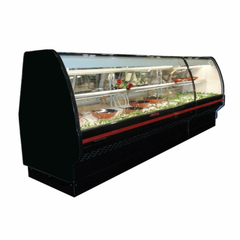 Howard-McCray SC-CDS40E-6C-BE-LED 75.5" Curved Glass Refrigerated Deli Service Case - Black