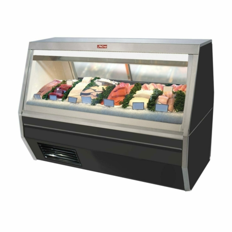 Howard-McCray SC-CFS35-12-BE-LED 143-Inch Black Double Duty Seafood & Poultry Refrigerated Display Case