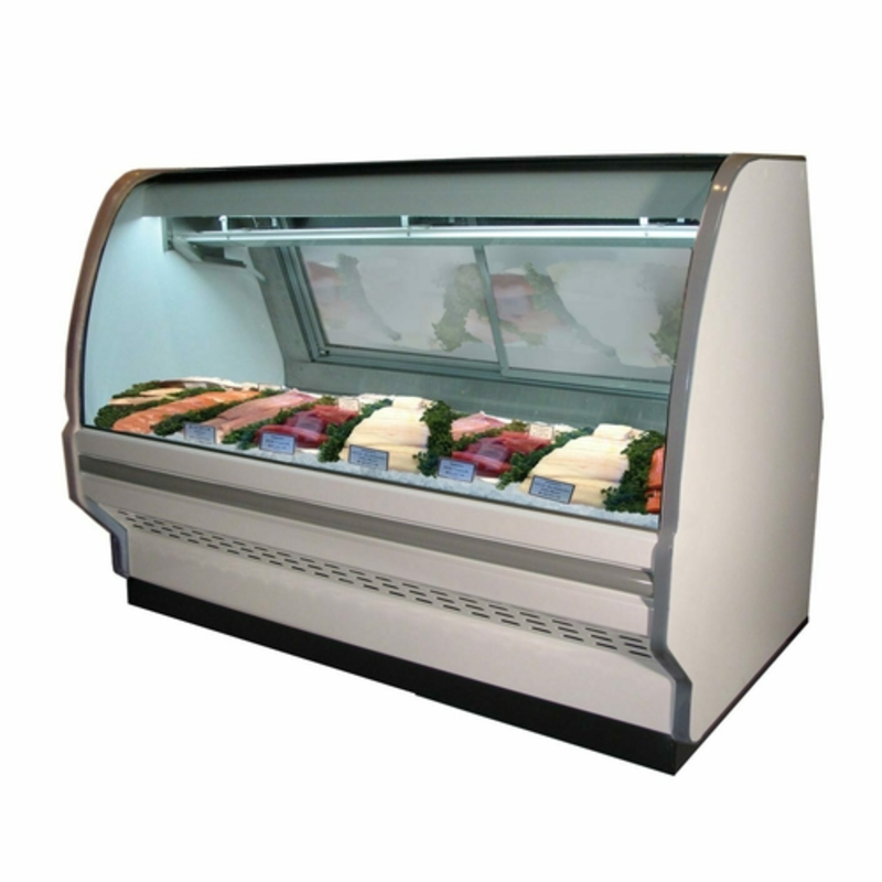 Howard-McCray SC-CFS40E-8C-LED 99.5-Inch Curved Glass Seafood and Poultry Display Case