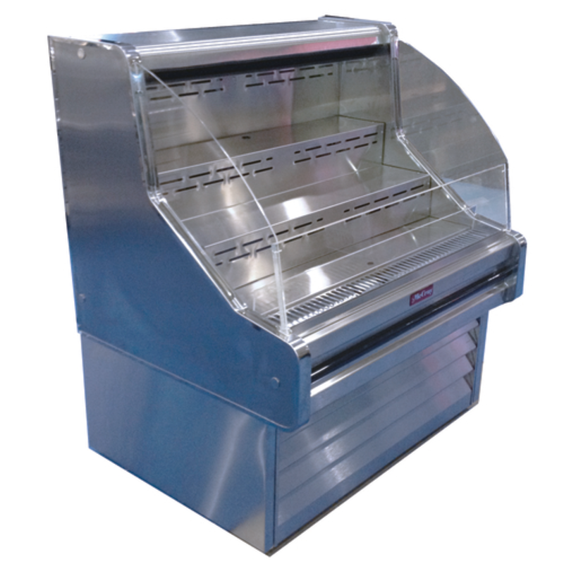 Howard-McCray SC-OS30E-4C-S-LED 51-Inch Stainless Steel Curved Open-Air Merchandiser