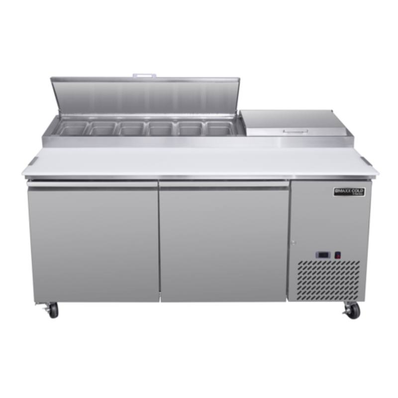 Maxx Cold MVPP70HC V-Series 66.8-Inch Two-Door Commercial Pizza Prep Table