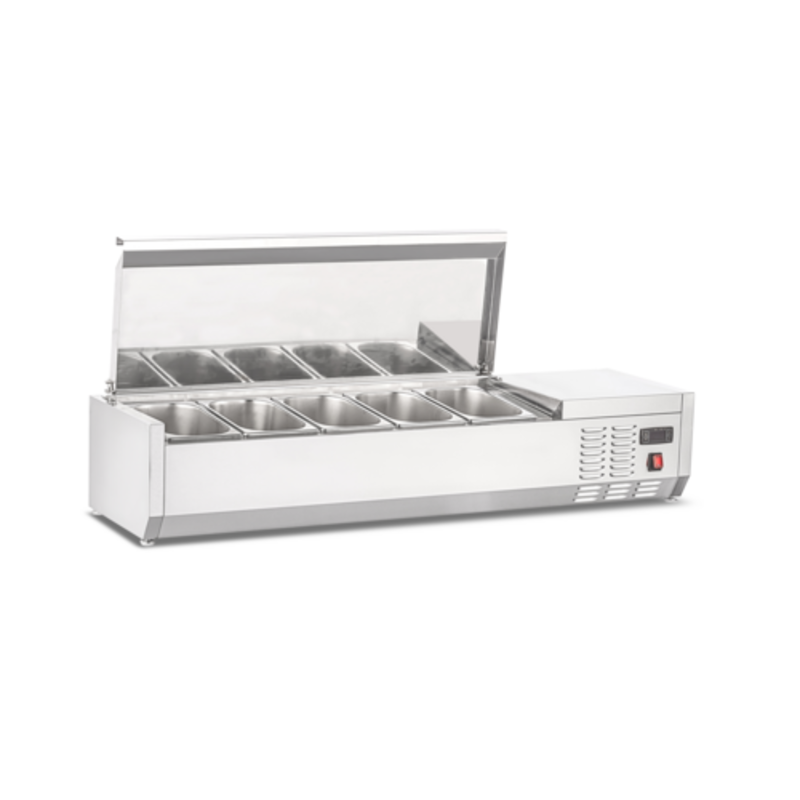 New Air NCSD-48-SL 47-Inch Commercial Countertop Refrigerated Pan Rail
