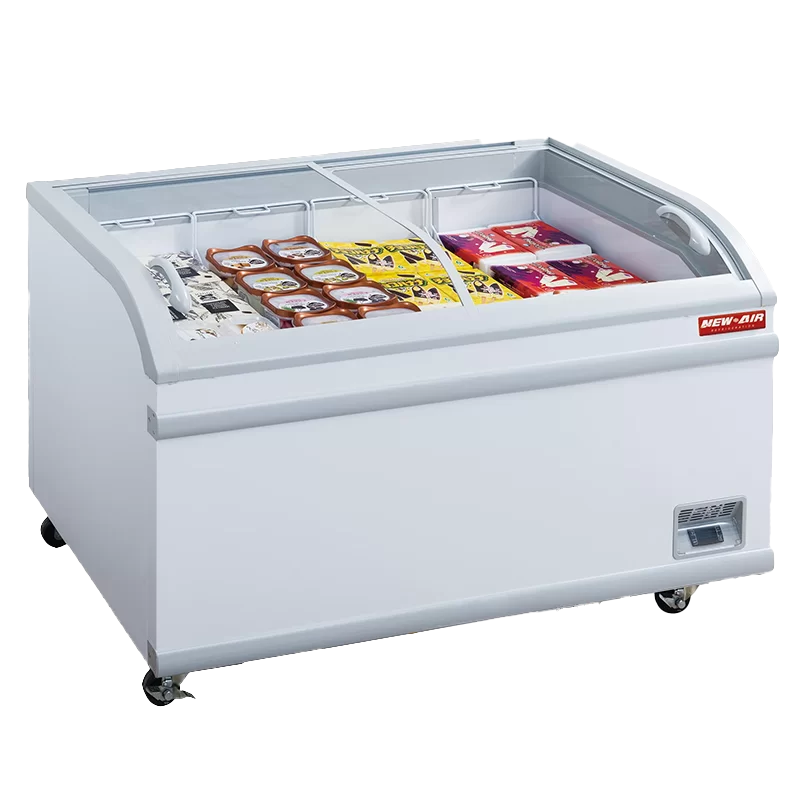 New Air NIF-56-CG 56.5" Commercial Ice Cream Display Freezer with Curved Glass Doors