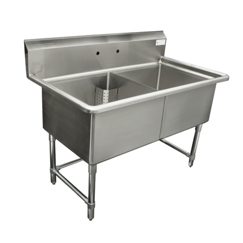 Thorinox TDS-2424-0 Double Basin Commercial Sink - 53" x 29.5" No Drainboard