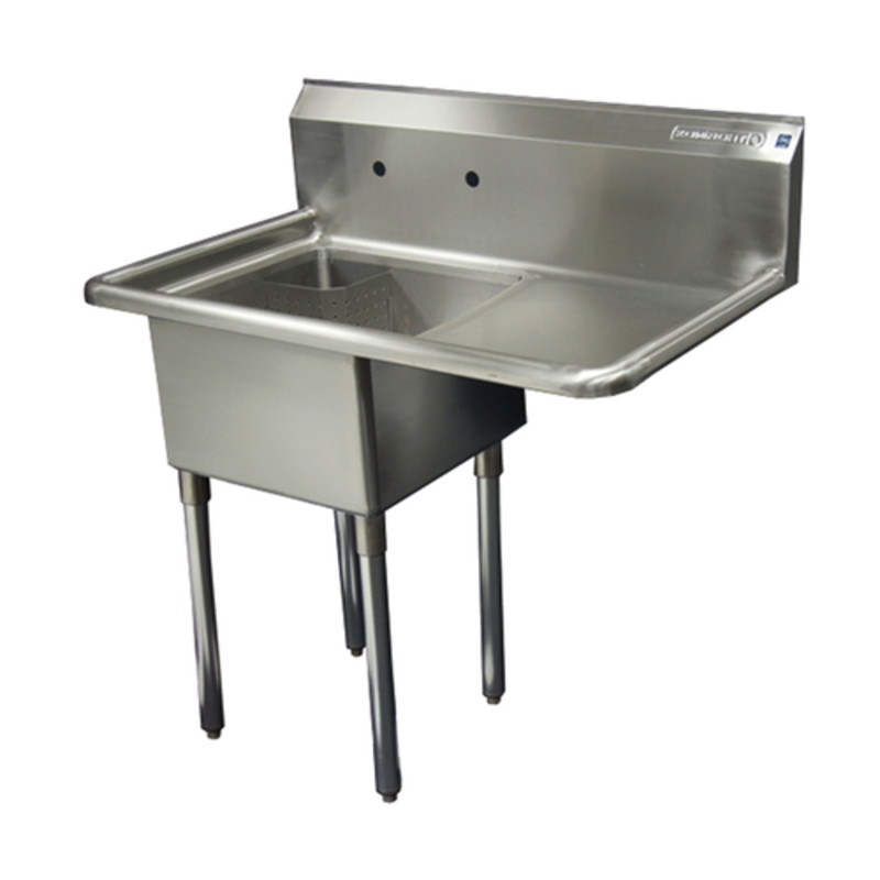 Thorinox TSS-1821-R18 Commercial 1-Compartment Prep Sink with 18-Inch Right Drainboard