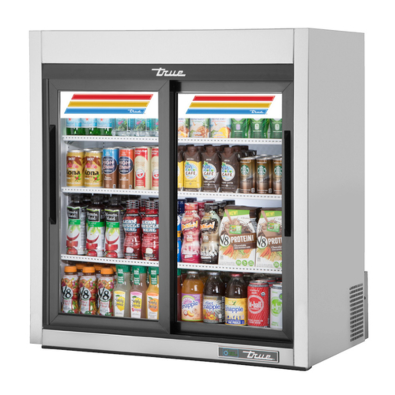True Refrigeration GDM-09-SQ-S-HC-LD 36-Inch Stainless Steel Countertop Glass Door Cooler