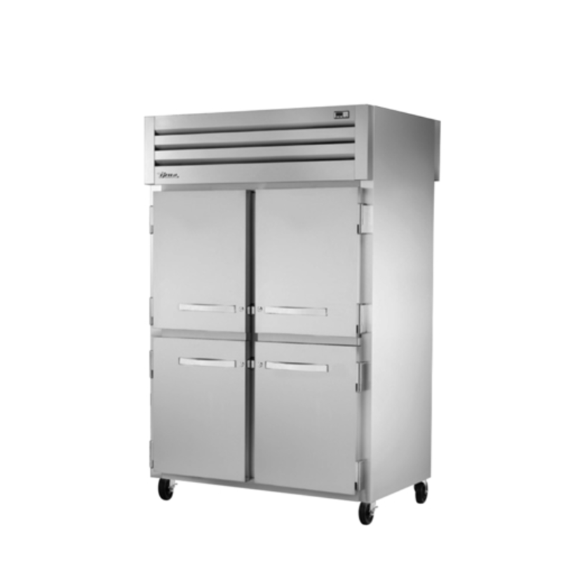True STA2RPT-4HS-2G-HC 52.63" Pass-Thru Refrigerator with Half Solid & Full Glass Doors