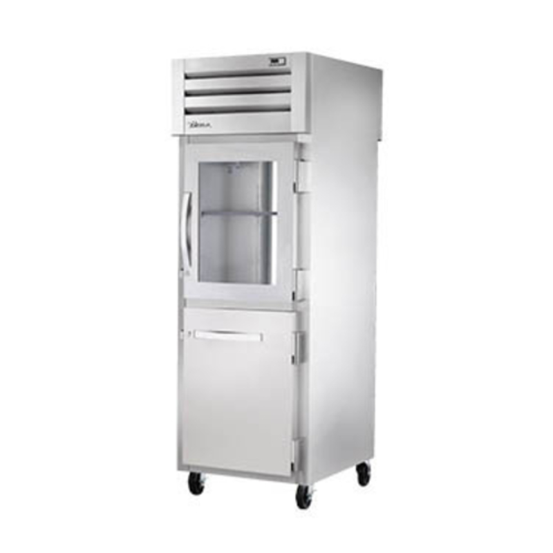 True STG1RPT-1HG/1HS-1G-HC Spec Series 27.5" Pass-Thru Refrigerator with Glass and Solid Doors