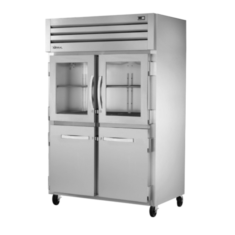 True STG2R-2HG/2HS-HC 52.63" Two-Section Reach-In Refrigerator with Half Glass & Solid Doors