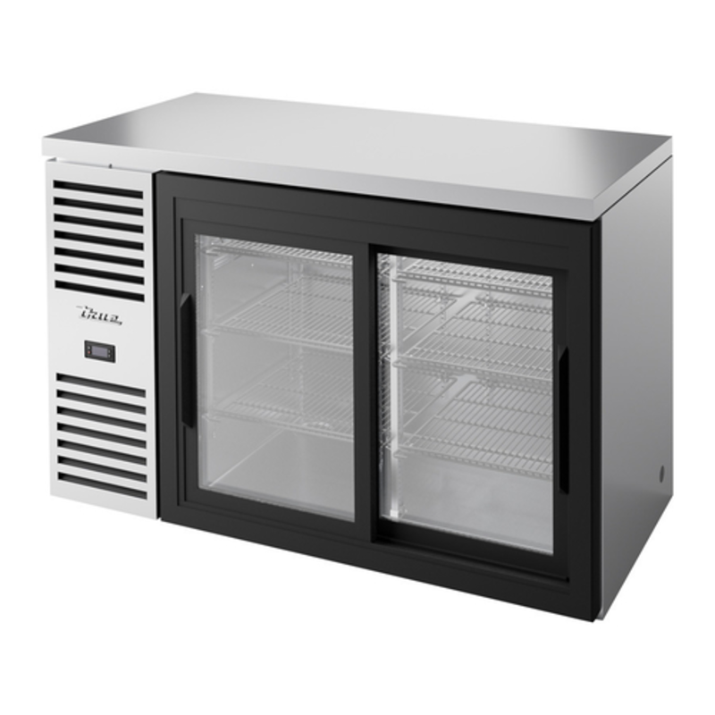 True Refrigeration TBR52-RISZ1-L-S-11-1 52-Inch Stainless Steel Sliding Glass Door Back Bar Refrigerator