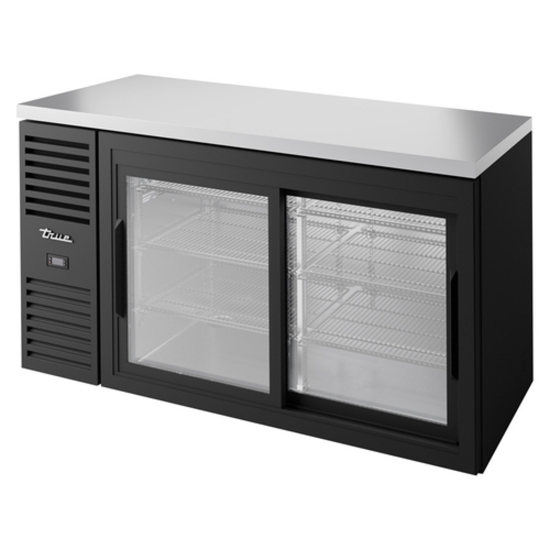 True TBR60-RISZ1-L-B-11-1 60-Inch 2-Door Sliding Glass Back Bar Cooler