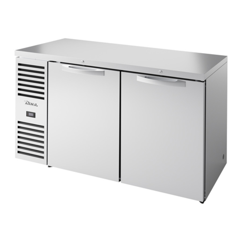True Refrigeration TBR60-RISZ1-L-S-SS-1 60" Outdoor-Rated Back Bar Cooler, 2 Solid Doors
