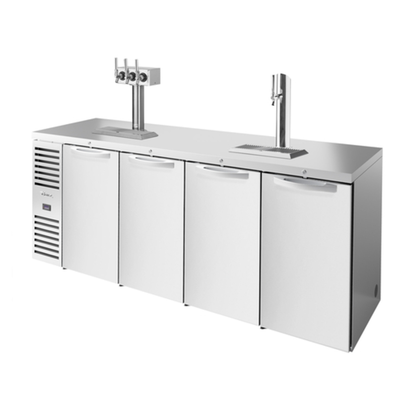 True TDR92-RISZ1-L-S-SSSS-1 92-Inch Stainless Steel 4-Door Commercial Draft Beer Dispenser