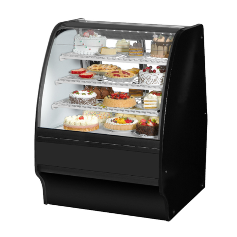 True TGM-R-36-SC/SC-B-W 36-Inch Curved Glass Refrigerated Bakery Merchandiser