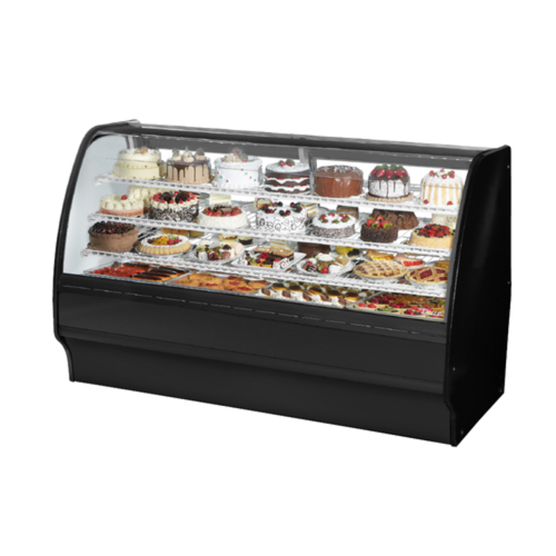 True Refrigeration TGM-R-77-SC/SC-B-W 77-Inch Curved Glass Bakery Display Case - Black/White