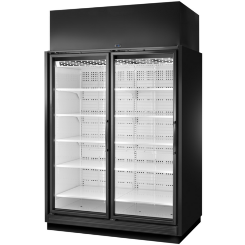 True 66.5-Inch 2-Door Glass Display Freezer TRM2L-YN-BLK-WHT-1BLKLL-4