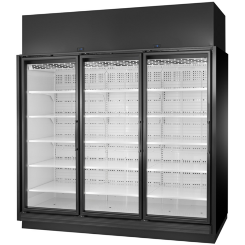True 96-Inch Three-Door Glass Merchandiser Refrigerator TRM3M-YY-BLK-WHT-1BLKLLL-4