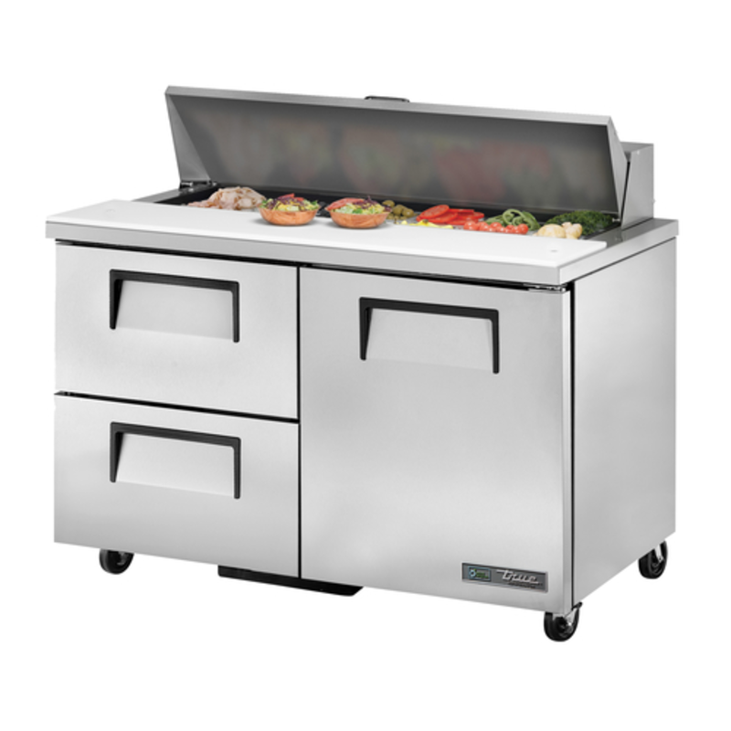 True Refrigeration TSSU-48-12D-2-HC 48-Inch Sandwich & Salad Prep Table with Door and Drawers