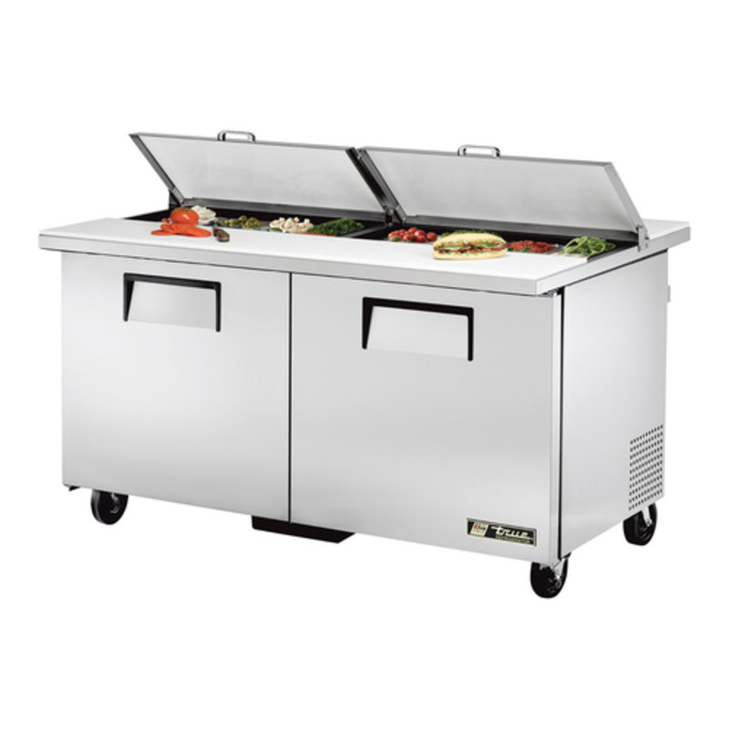 True TSSU-60-16-DS-ST-HC 60-Inch Dual-Access Refrigerated Sandwich and Salad Prep Station